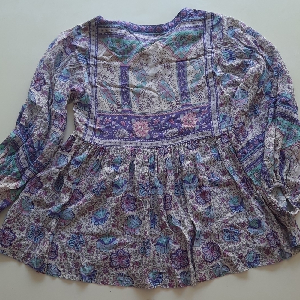 Spell & The Gypsy Poinciana Blouse Lilac Purple Lurex Boho XS - Picture 5 of 14